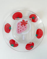 strawberry magsafe clear card pocket