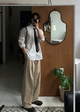 No-Mace Back Banding Cotton Ton-Chin-Wide Pants