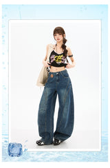 Vintage Curved Wide Denim – Relaxed High Waist Tencel Blend Jeans