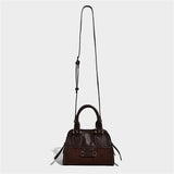 Autumn Winter Two-Tone Faux Leather Classic Tote Cross Bag