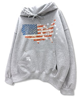 AMERICA FLAG Vintage Stud Hoodie_Gray