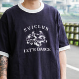 ディストレストバンブーコットンプリントTシャツ