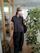 [MADE] Kinto string two-way linen wide denim wide jogger pants