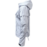 BIKER SHIRRING JACKET . CLEAR GRAY