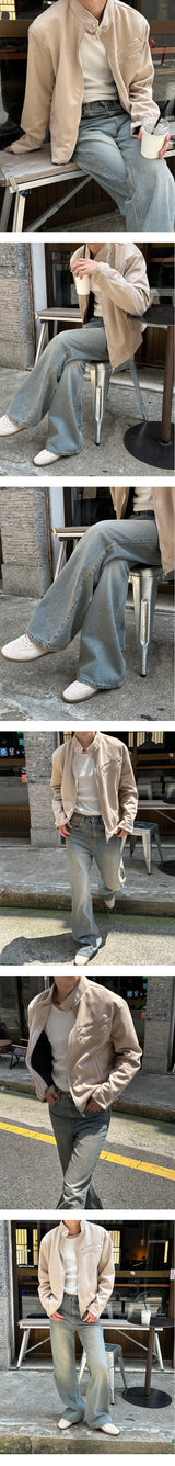 [F/W] Brush washing flare denim pants (2color)