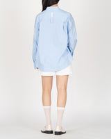 A Drop High neck Shirt - Sky Blue