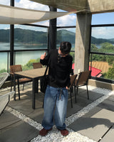 シンチバックバルーンデニムパンツ