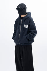 WITH LOVE Boucle Embroidery Hood zip-up