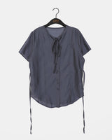 [2 sets!] Mollen see-through bustier bra top set short-sleeved shirt