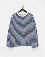 キバストライプオーバーサイズフィットロングスリーブTシャツ
