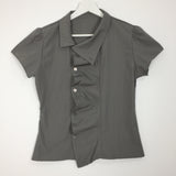 Unbalanced draping blouse (2color)