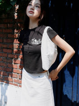 Jeanne Floral Mini Tote Bag_White
