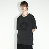 [ULKIN] MUGUNG インクブラーオーバーフィット半袖Tシャツ_チャコール