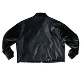 Crack string leather jacket