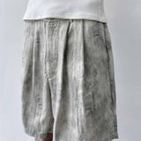 Mottled Wash Structured Shorts