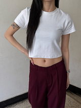 [BASIC ITEM] ベーシックセミクロップTシャツ(4color)