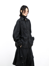 RELABEL (Mengzhe) ギフト: アツートーンシャツラッフルドヒム,スタッドディテーリングアンドマルチスタイルデザイン