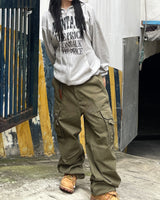 Crack Vintage Lettering Hooded Zip-Up
