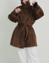 Belted Balmacan Single Alpaca Half Coat (Wool Coat/Winter Coat)