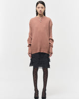 Bluesf merino wool henry neck knitwear - Peach