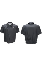 Asymmetric Cropped Short Sleeves Jacket