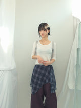 Misty Checkered Layered Skirt