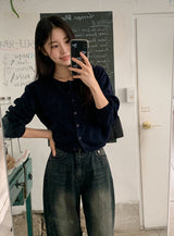 Nature Cashmere Crop Lambswool Knit Cardigan (9color)