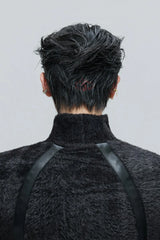 Deconstructed Fleece Turtleneck Top
