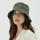 VA Curved Logo Nylon Bucket Hat / Khaki