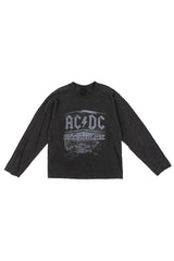フレインブラックウォッシングクロップ半袖Tシャツ