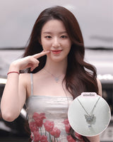 [IDLE Shuhua Necklace] クリスタルバタフライセレナードカラーボーンネックレス