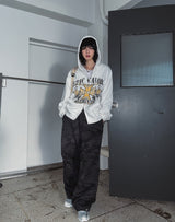 Coil camo snap parachute pants
