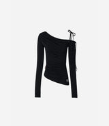 Cats Draping One-Shoulder Top