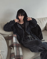 ロビンスベルベットコーデュロイフーデッドジップアップ