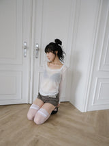 see-through u neck t
