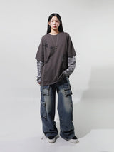 (UNISEX) ハイプレイヤードオーバーフィットTシャツ