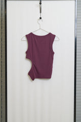 Side Cutout Ribbed Sleeveless (Purple)