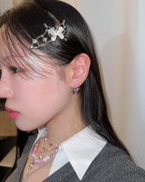 シルバーリボンワンタッチピアス