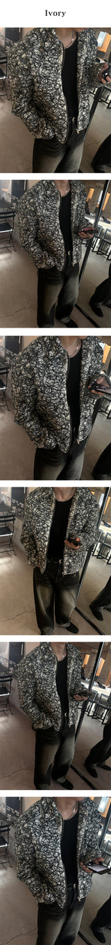 [HANDMADE] Circle pattern wool jacket(2color)