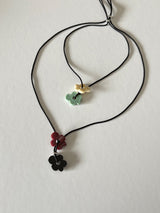シルバーボールフラワーネックレス (3color)