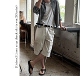 [Unisex] リネンクロップチェックシャツ ver.2(3color)