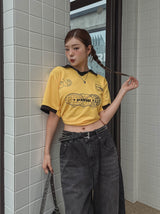 ロマンストラックカラー半袖Tシャツ