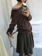 Lenny Shirring High-Neck Knitwear