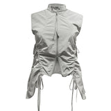 ROUND POCKET VEST . ASH GRAY
