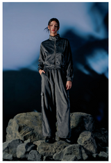 Velour Sporty Track Crop Zip-Up