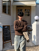 Soft V-Neck Knit (M, L / 4 Colors)