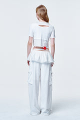 Cross cut top White