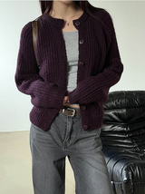 Golgi round knit cardigan(5color)