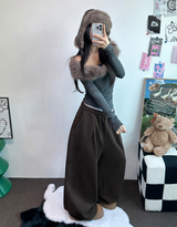 M-XL💙3サイズ💙ピンタックワイドロングパンツ🩶💙🖤🤎4カラー