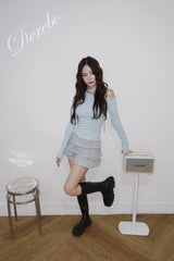 Sky Choker Unbalanced Off-Shoulder Long Sleeve T-Shirt
